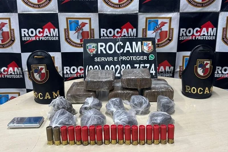 Rocam apreende drogas e munições em terreno abandonado de Manaus