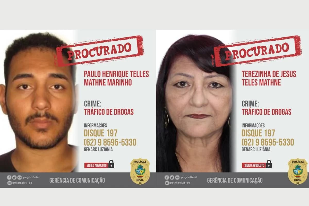 Foragidos: ‘Mamãe e filho do tráfico’ vendiam pó e erva em distribuidora de fachada