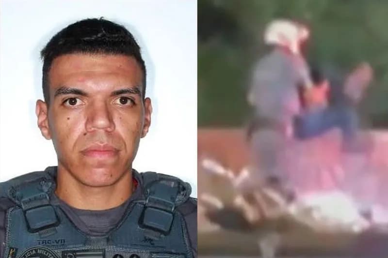 Justiça permite soltura de policial de SP que foi filmado jogando homem de ponte