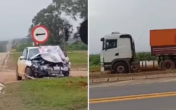 Vídeo: Acidente entre carro da prefeitura e caminhão mata três pessoas em Goiás
