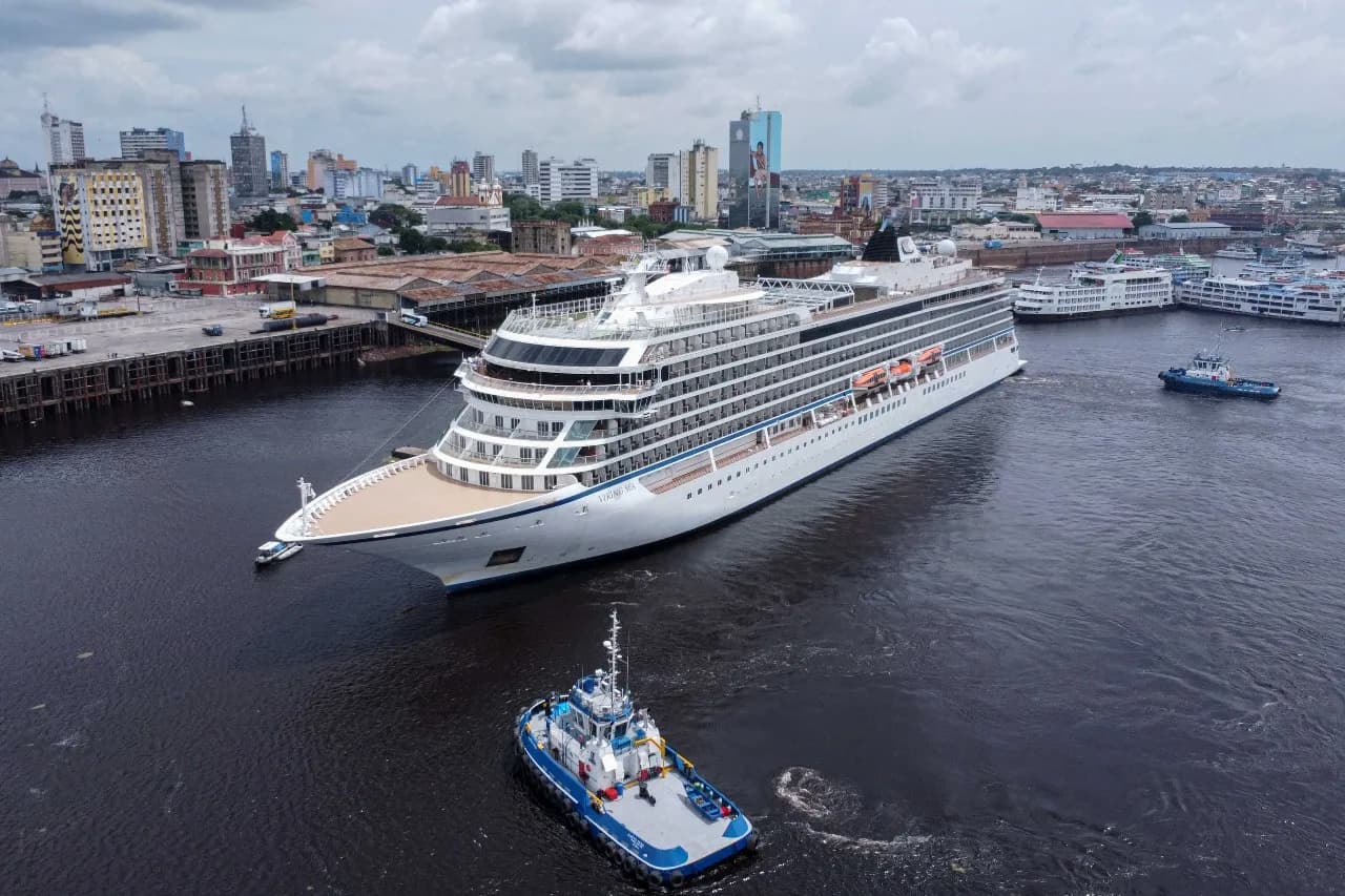 Temporada de Cruzeiros: Navio “Viking Sea” chega a Manaus com mais de 1,3 mil pessoas