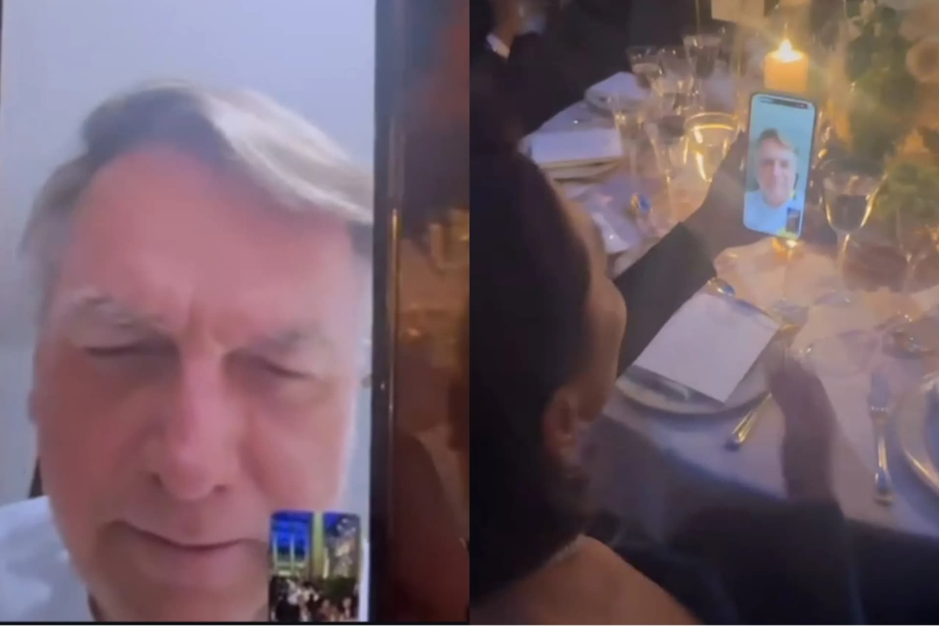 VÍDEO: Bolsonaro assiste jantar de gala às vésperas da posse de Trump por videochamada