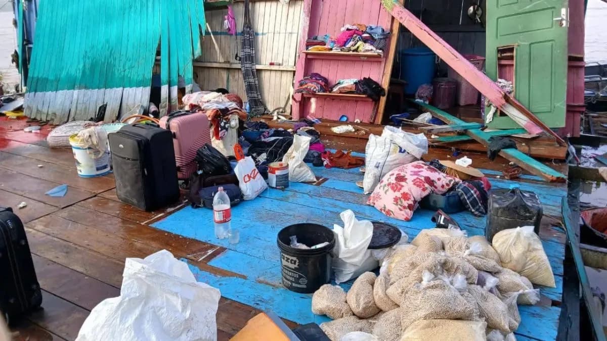 VÍDEO: Família está desaparecida após balsa esmagar flutuante em Manicoré