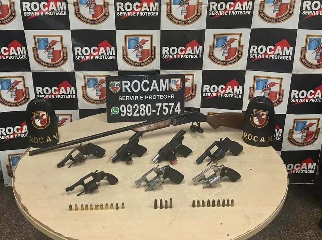 Em menos de 24h, ações policiais apreendem 14 armas de fogo em Manaus