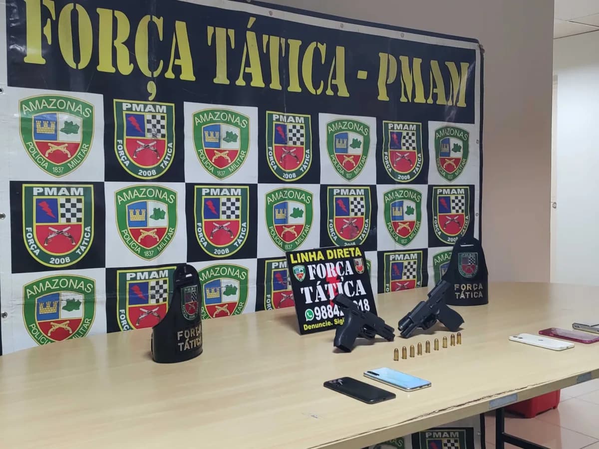 Integrantes de facção criminosa são presos com armas em Manaus