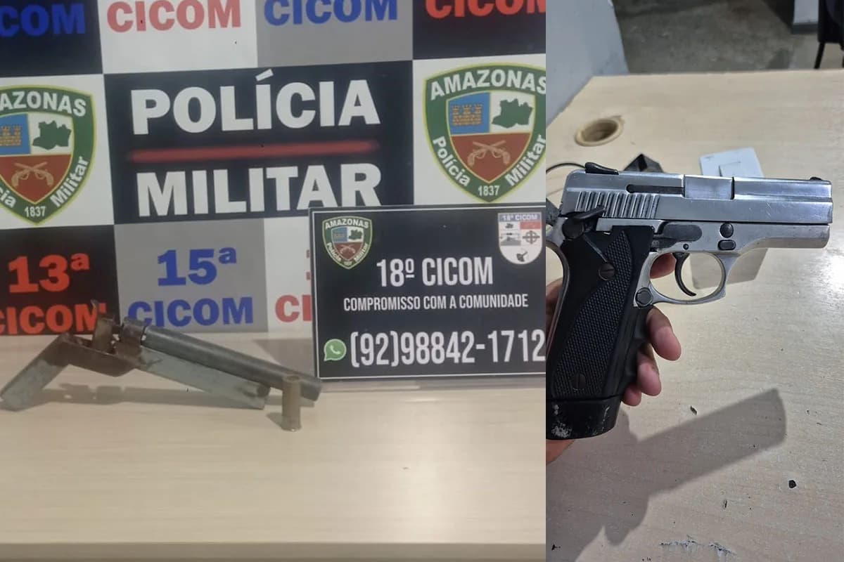 Em Manaus, dois homens são presos por porte ilegal de fogo após denúncia