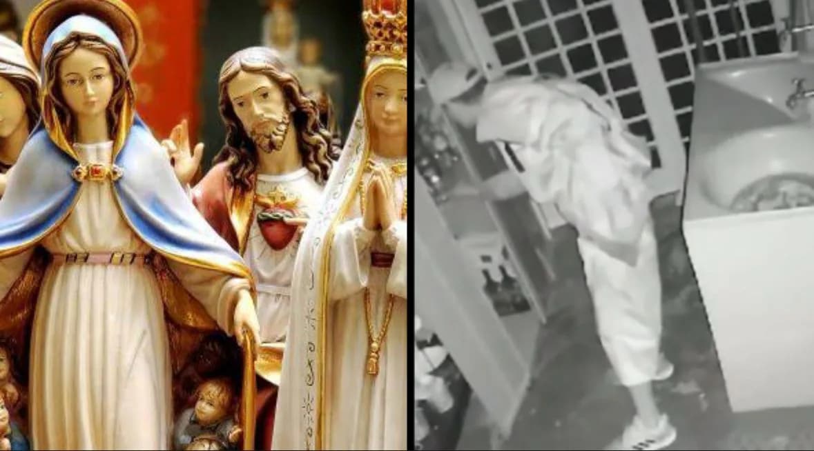 VÍDEO: Homem invade igreja e furta imagens religiosas no Distrito Federal