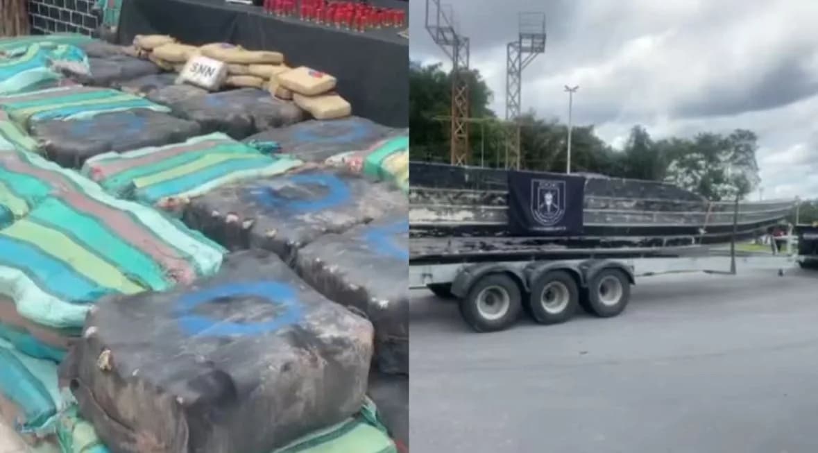 Polícia entra em confronto com criminosos em barco e apreende 2 toneladas de drogas no AM