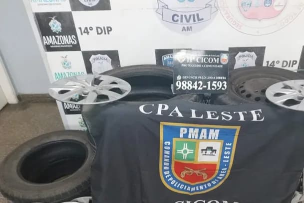 Pai e filha são presos com materiais de veículos furtados, em Manaus
