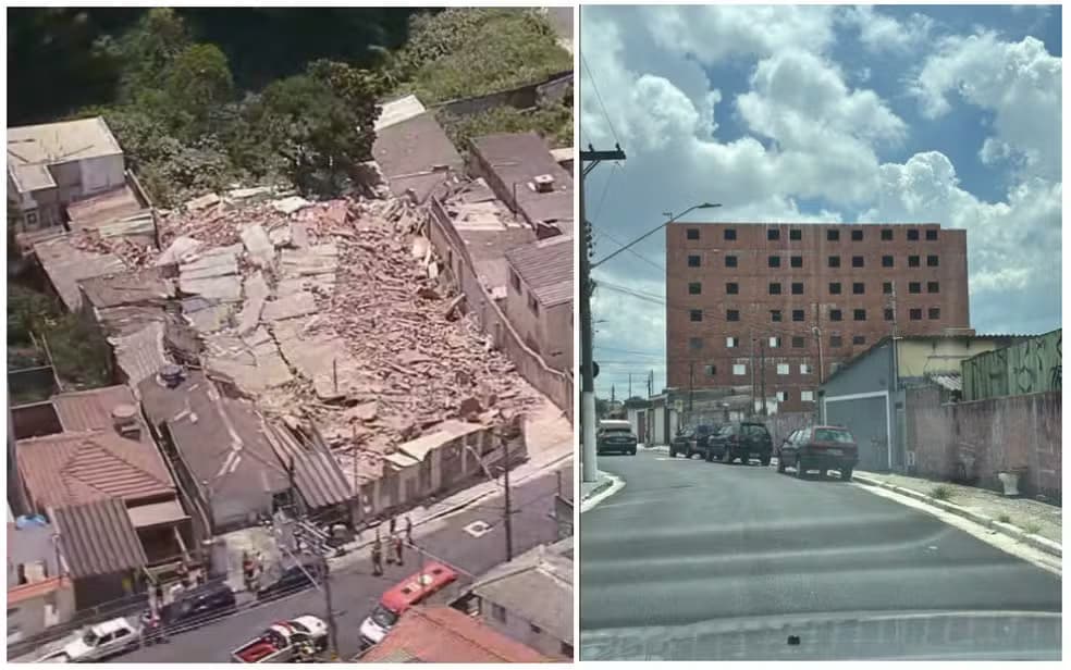 Impressionante! Vídeo mostra desabamento de prédio em São Paulo; 2 pessoas ficaram feridas
