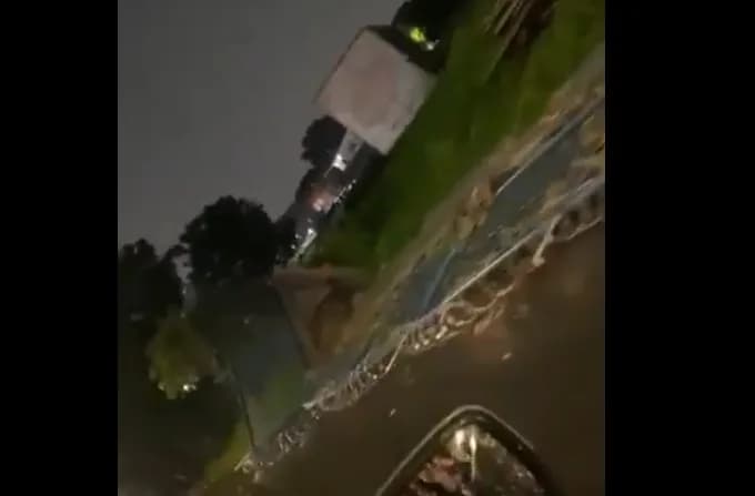 VÍDEO: Muro da Polícia Federal desaba durante chuva em Manaus
