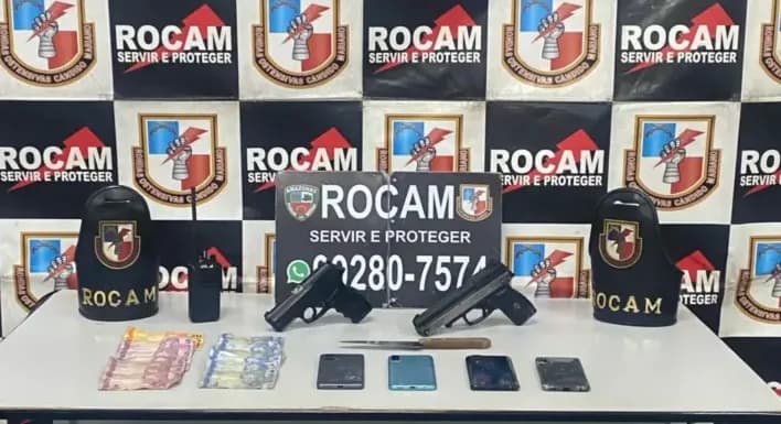 Trio é preso com arma falsa após assalto a ônibus em Manaus