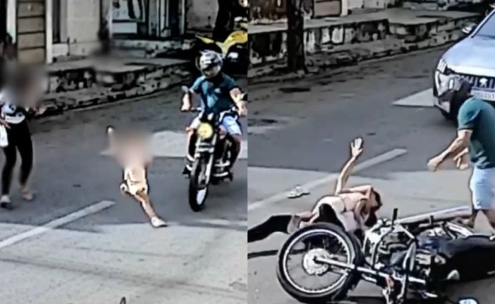 VÍDEO: Menina de 3 anos é atropelada ao atravessar rua no Ceará