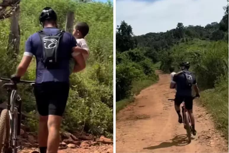 VÍDEO: Casal encontra criança de 2 anos sozinha durante trilha na mata em Goiás