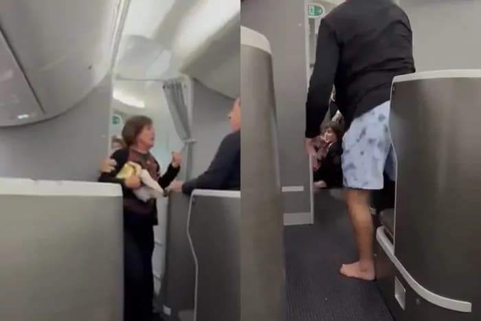 VÍDEO: Mulher tenta invadir cabine de avião e é jogada no chão ao ser contida
