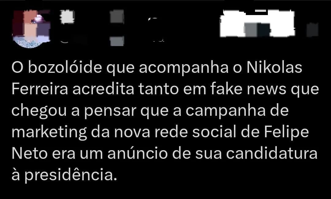 Felipe Neto lança pré-candidatura à Presidência da República nas eleições de 2026