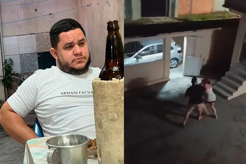 Covardia sem limites: homem agride mulher com bebê no colo em Manacapuru