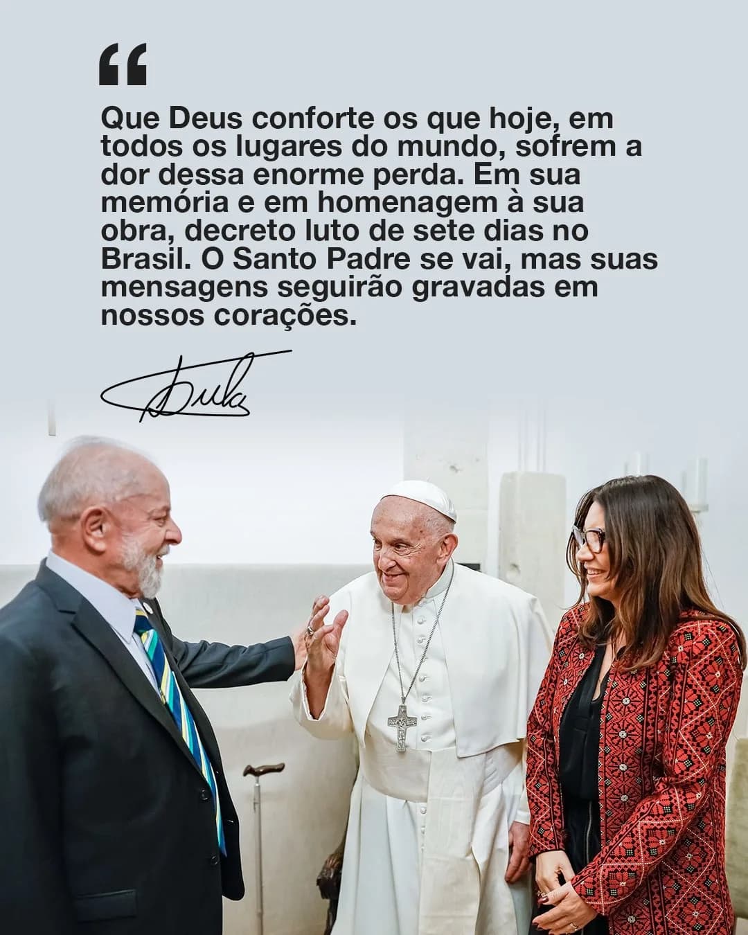 Lula - nota morte papa francisco