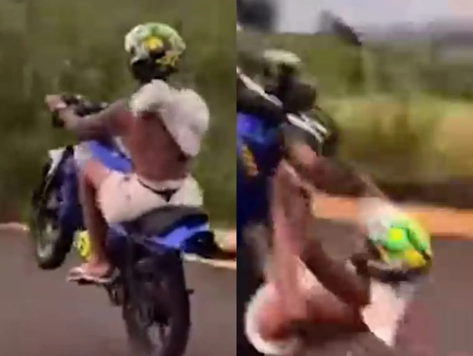 VÍDEO: Motociclista tenta dar grau, perde o controle e vai parar no asfalto