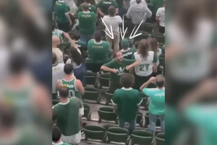 RACISMO: Torcedor do Palmeiras imita macaco para arquibancada do Cerro-PAR em jogo da Libertadores