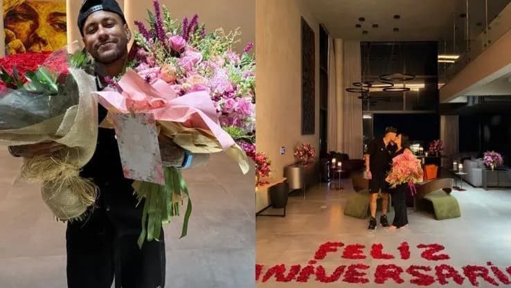Neymar faz surpresa de aniversário para Bruna Biancardi; veja