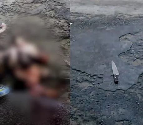 IMAGENS FORTES: Em Pernambuco, homem é morto a facadas em via