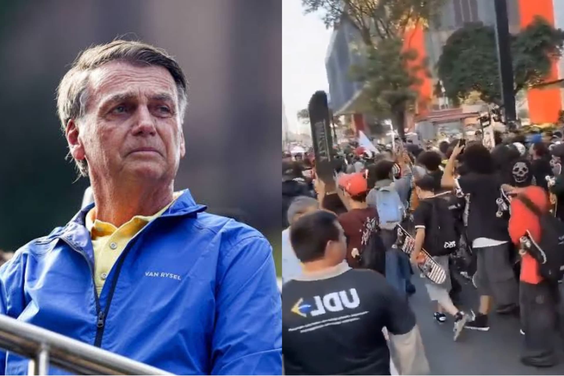 VÍDEO: Skatistas invadem ato de Bolsonaro na Paulista e xingam ex-presidente