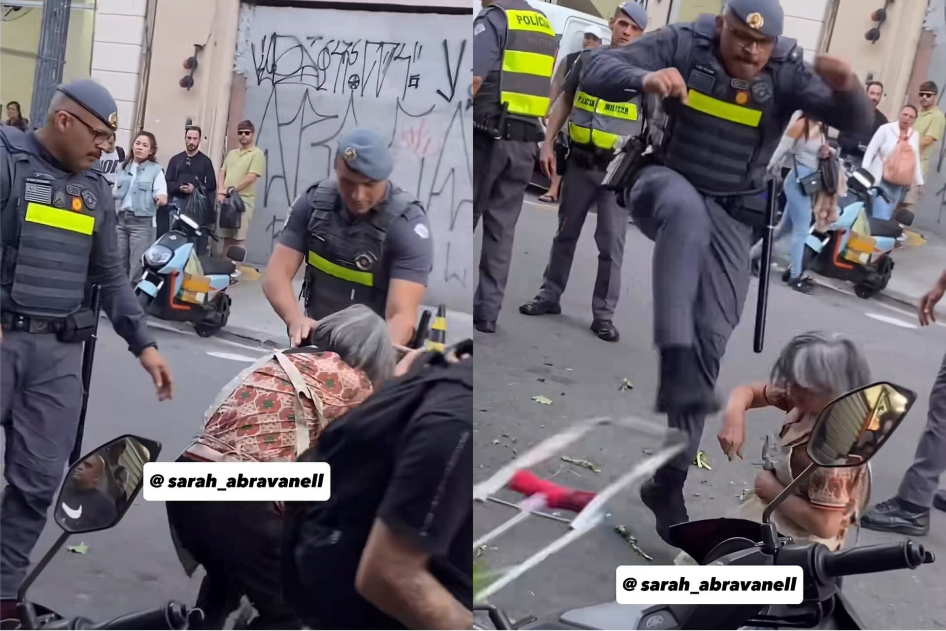 VÍDEO: PMs agem com violência ao abordarem idosa no centro de SP