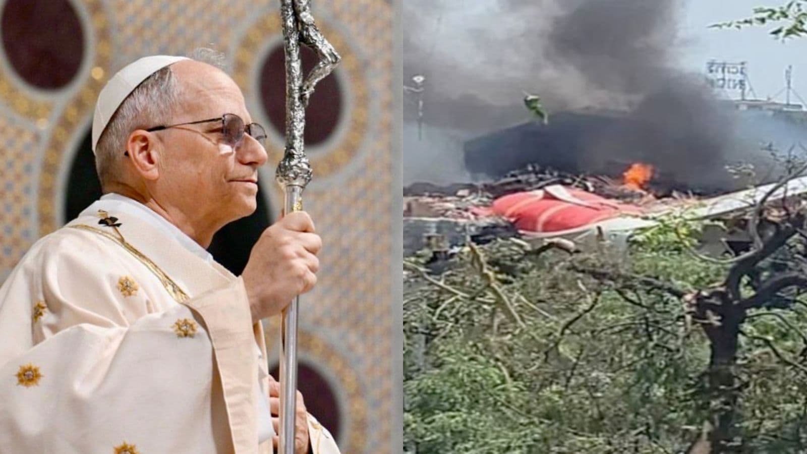 Papa Leão XIV se manifesta após queda de avião que matou mais de 200 na Índia: “Profundamente triste”