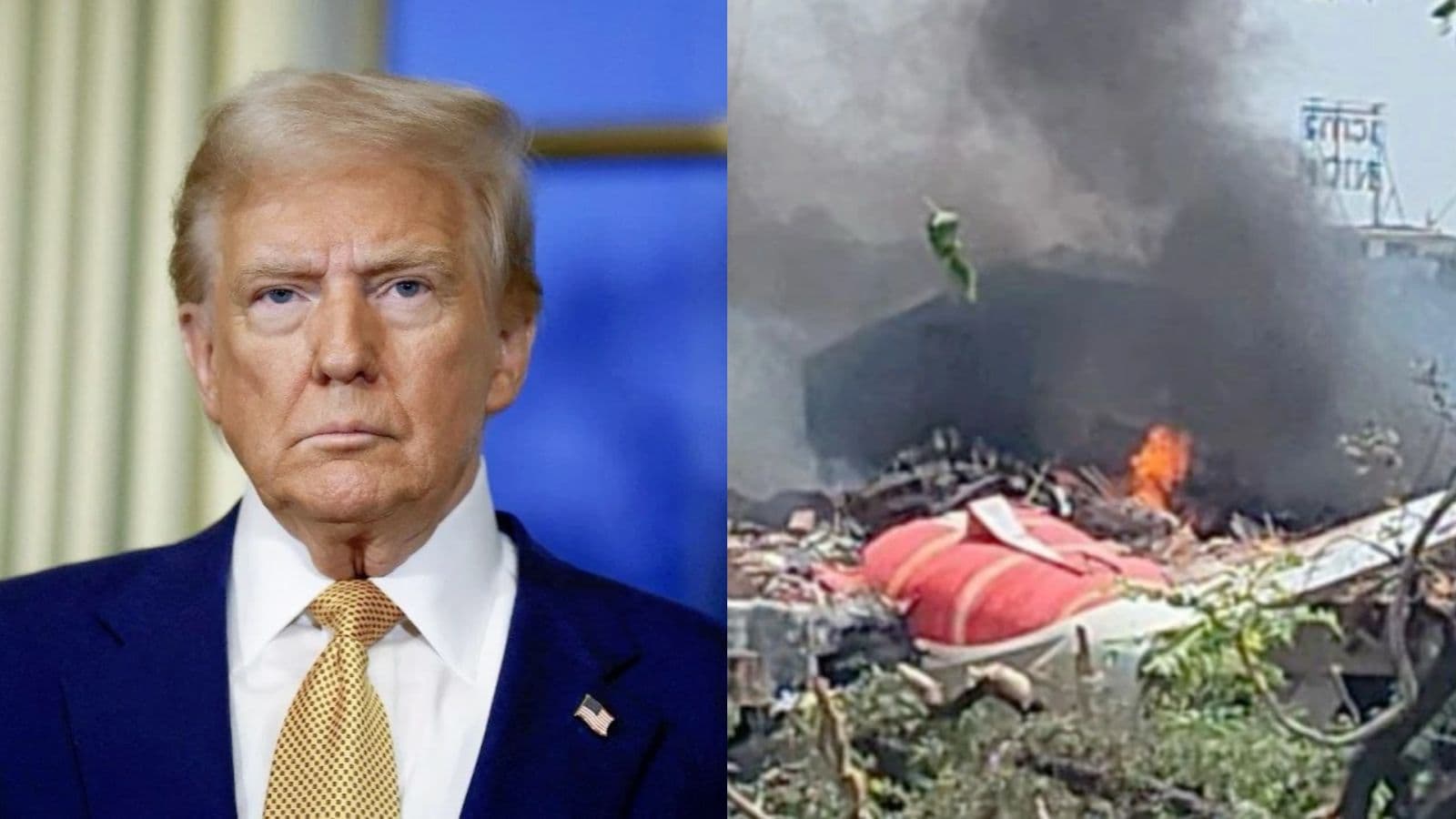 Trump se manifesta após queda de avião que matou 290 pessoas na Índia: “Um acidente horrível”