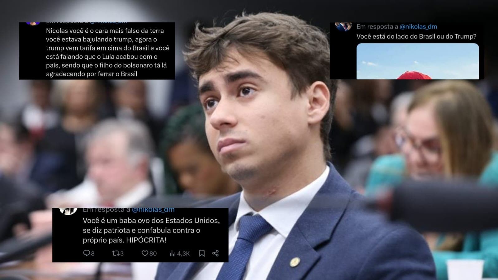 Após tarifas de Trump, Nikolas Ferreira diz que “Lula ferrou o Brasil” e internautas rebatem: “Todos vocês”