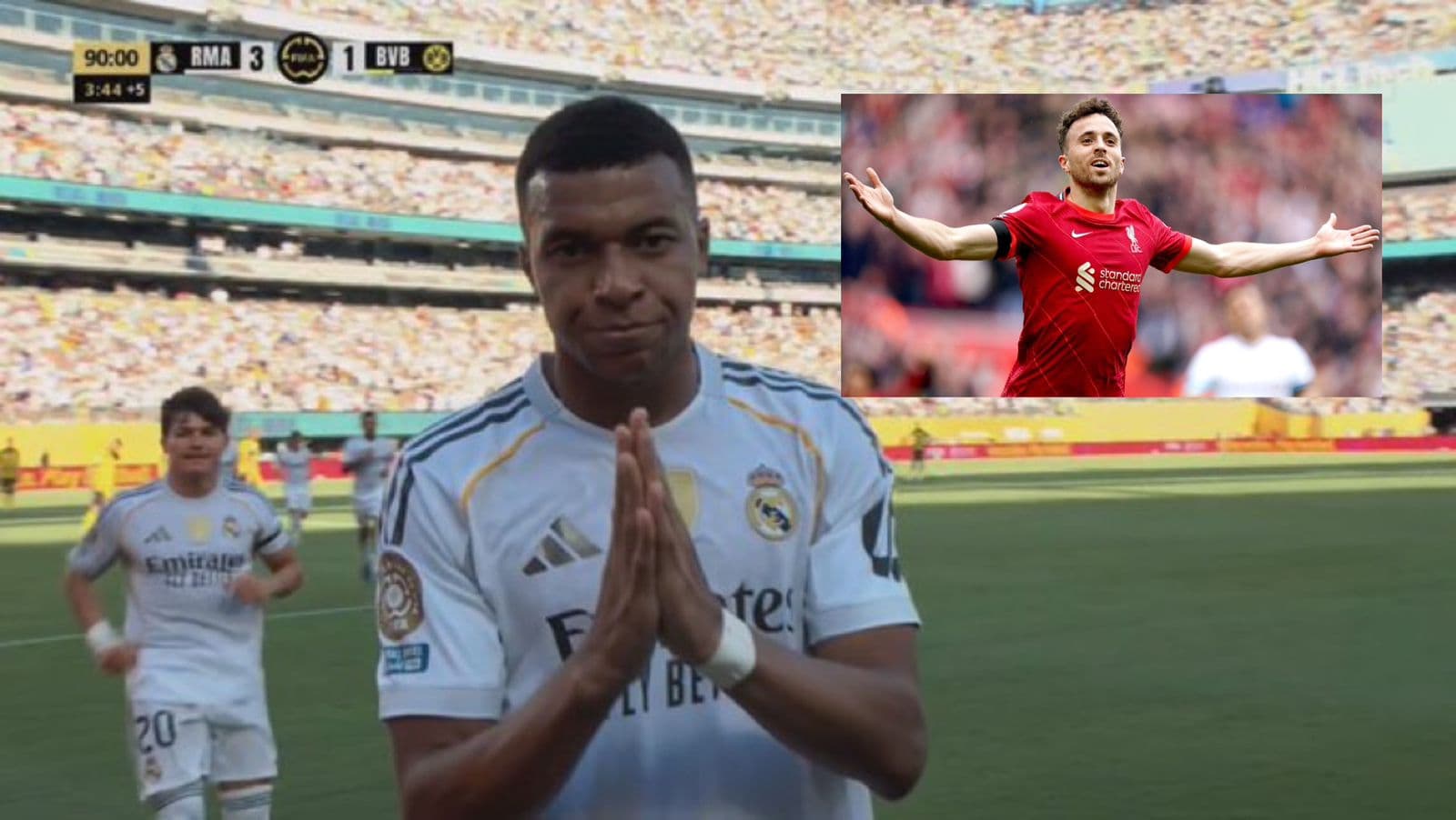 VÍDEO: Kylian Mbappé homenageia Diogo Jota após gol no Mundial de Clubes