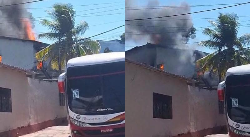 URGENTE: Casa pega fogo após panela de pressão explodir em Manaus; vídeo