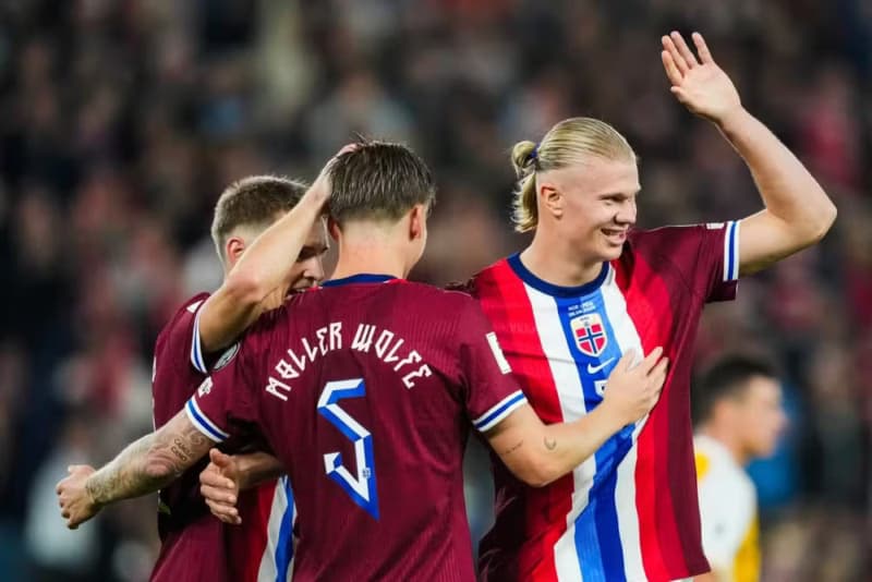 Haaland faz cinco gols, e Noruega vence Moldávia por 11 a 1