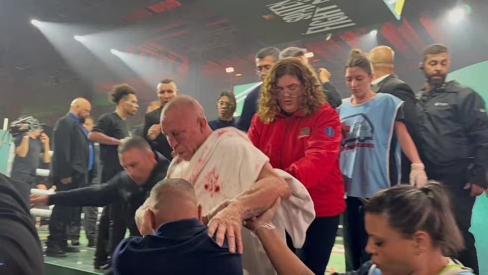 VÍDEO: Luta entre Popó e Wanderlei Silva termina em pancadaria e nocaute inesperado; entenda