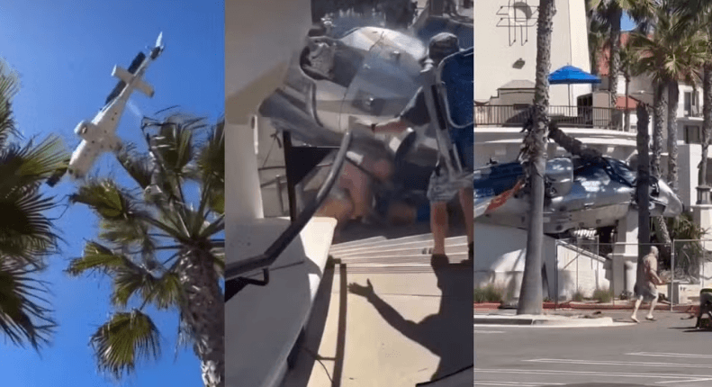 Helicóptero cai em Huntington Beach e deixa cinco feridos