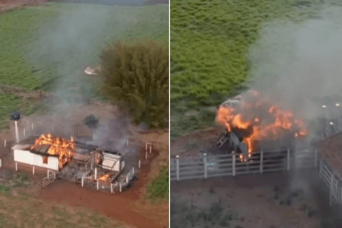 Indígenas Guarani-Kaiowá ocupam fazenda em Caarapó e iniciam incêndio