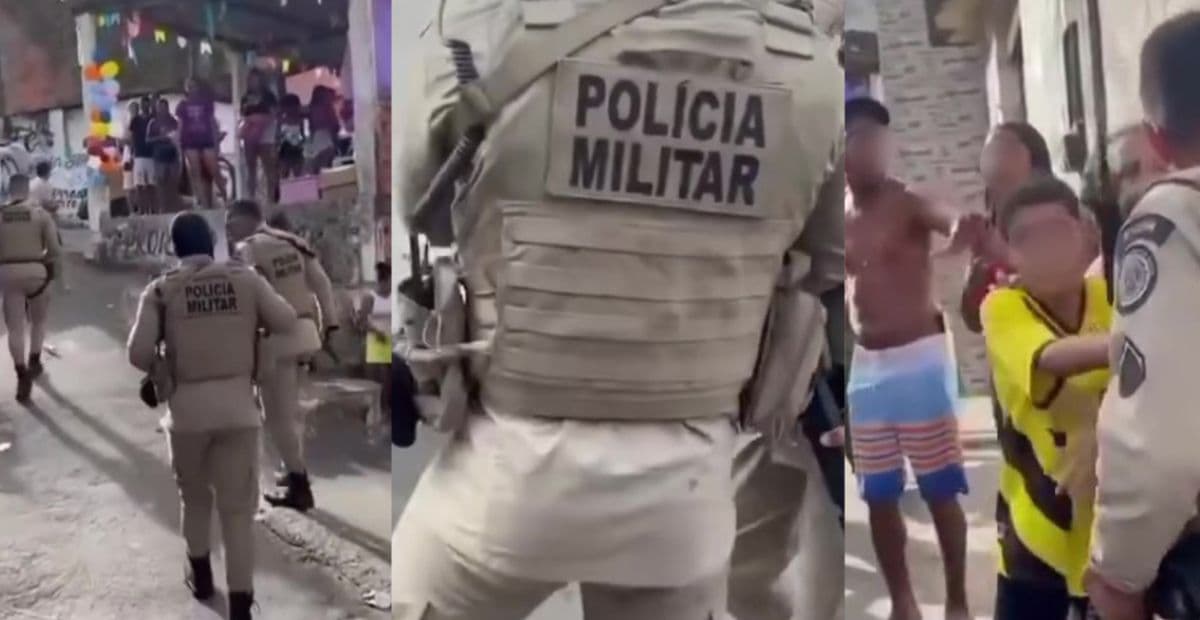 VÍDEO: PM dá tapa em rosto de mulher durante festa do Dia das Crianças