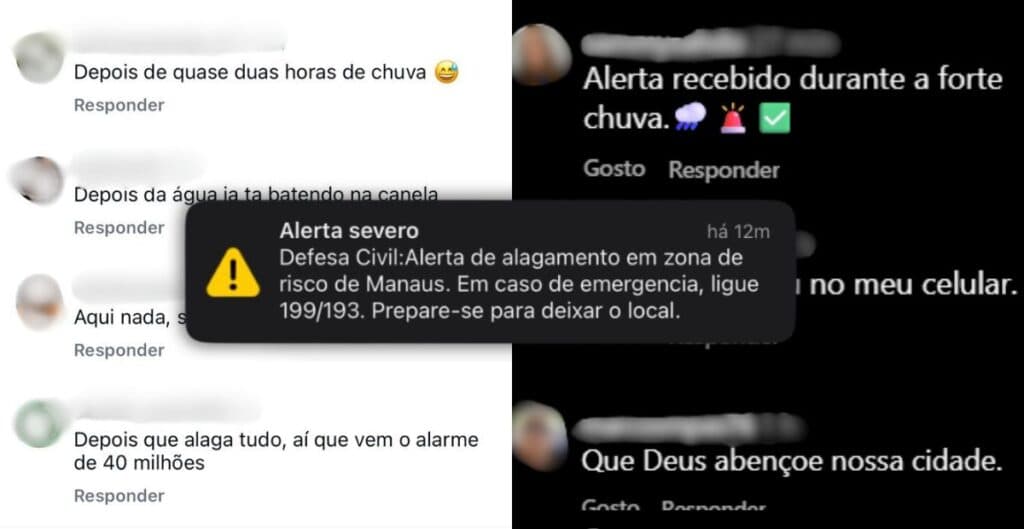 Alerta de alagamento da Defesa Civil gera repercussão nas redes sociais em Manaus