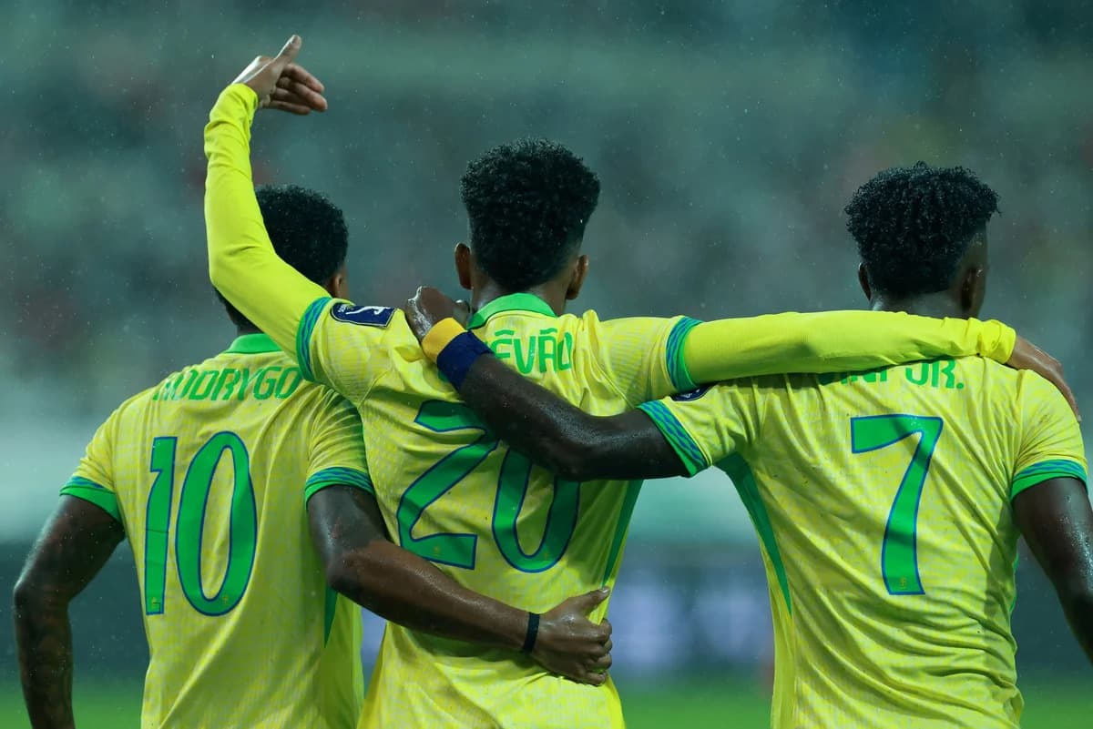 Estevão, Rodrygo e Vini Jr brilham, e Brasil goleia Coreia do Sul por 5 a 0