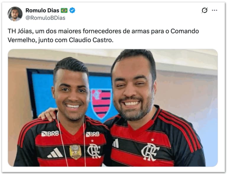 Internautas compartilham fotos de governador do Rio Claudio Castor com ex-deputado ligado ao CV