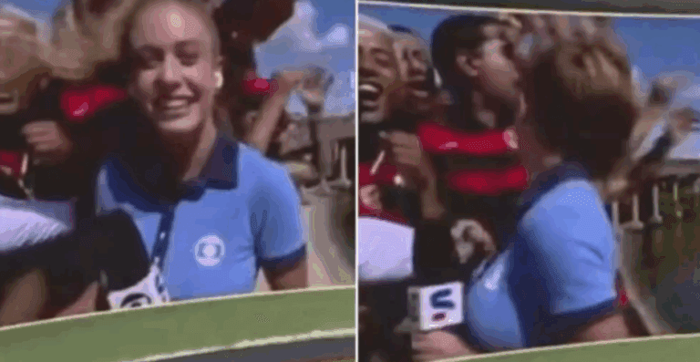 Repórter tem cabelo puxado durante entrada ao vivo