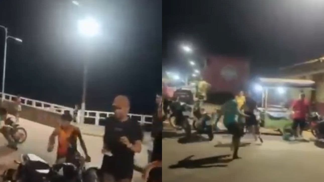 Homem armado com facão persegue mulher e é espancado por populares