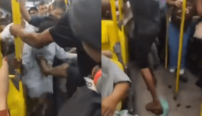 Confusão em ônibus no RJ termina em agressões após idosa espalhar fezes; vídeo viraliza