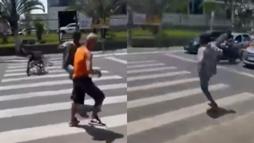 Homem em cadeira de rodas agride idoso durante discussão no trânsito na Bahia