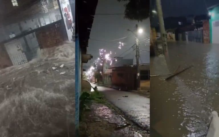 Alagações, queda de árvore e curto-circuito são registrados em Manaus durante chuva