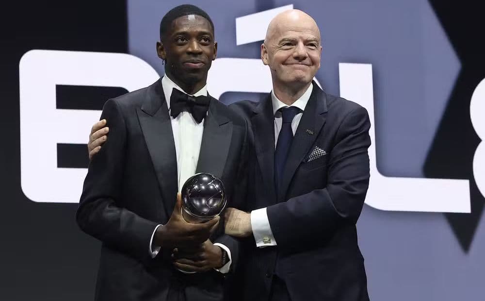 Dembélé, do PSG, é eleito melhor jogador do mundo pela FIFA