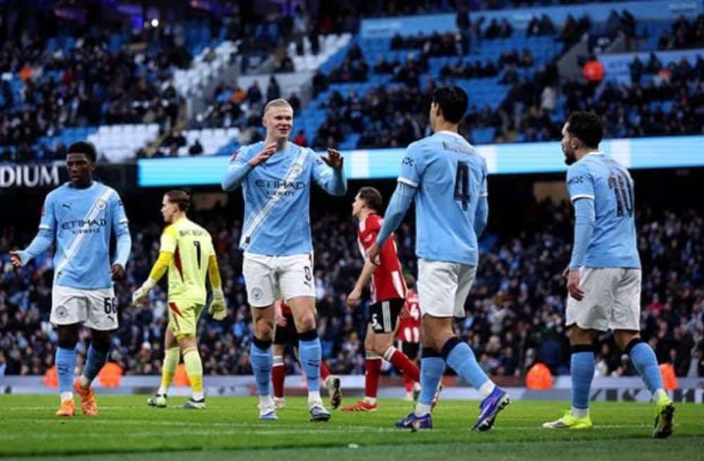 Manchester City faz 10 a 1 contra o Exeter e vai à próxima fase na FA Cup