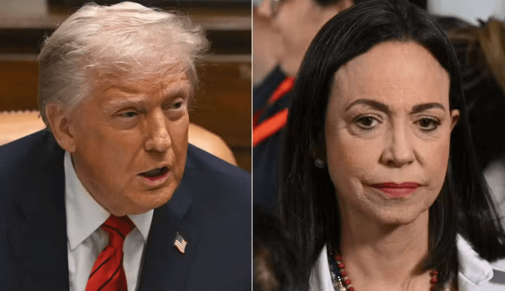 Trump diz que María Corina não tem apoio para governar a Venezuela