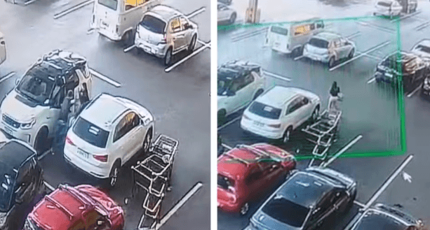 Vídeo mostra sequestro de mulher em estacionamento